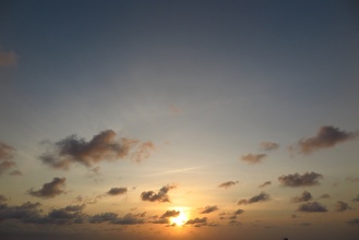 Soft Blue Cloudy Sunset